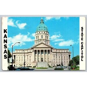 Vintage Kansas State Capitol Postcard Topeka KS Dexter Press DT-5053-C Chrome